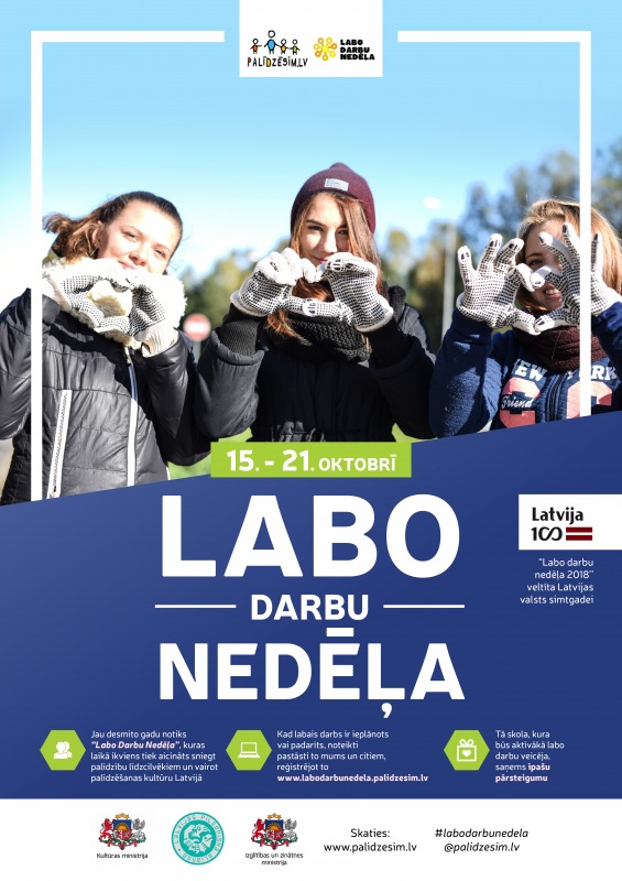 “Labo darbu nedēļa 2018” no 15. līdz 21. oktobrim 