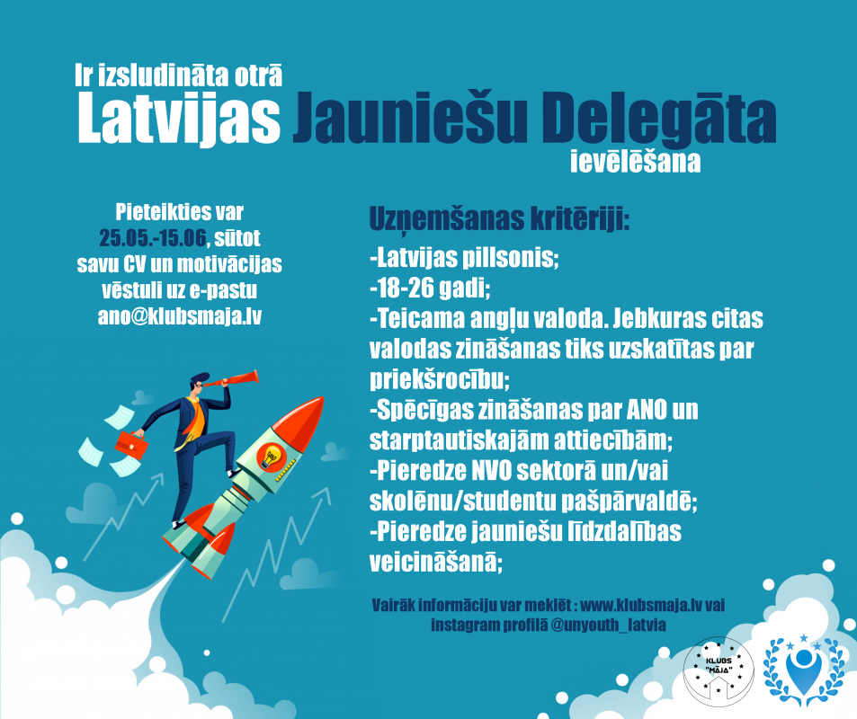 Tiks izvēlēts nākamais Latvijas ANO jauniešu delegāts