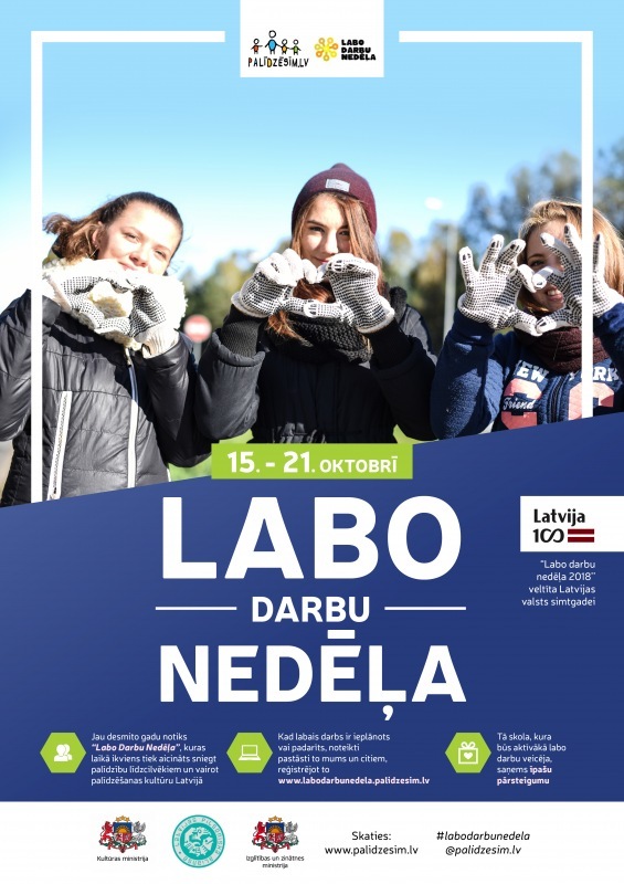 “Labo darbu nedēļa 2018” no 15. līdz 21. oktobrim 