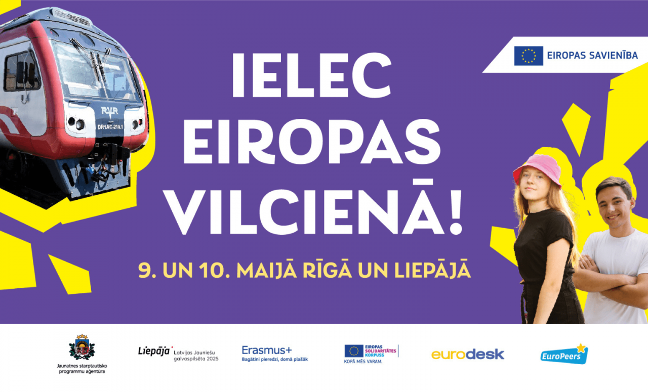 “Ielec Eiropas vilcienā!”: jauniešus aicina doties divu dienu piedzīvojumā uz Liepāju 
