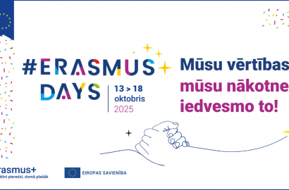 “Erasmus+” projektu īstenotāji aicināti iesaistīties iniciatīvā “Erasmus dienas”