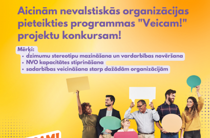 Aicinam NVO pieteikties projektu konkursam vardarbības mazināšanai sabiedrībā